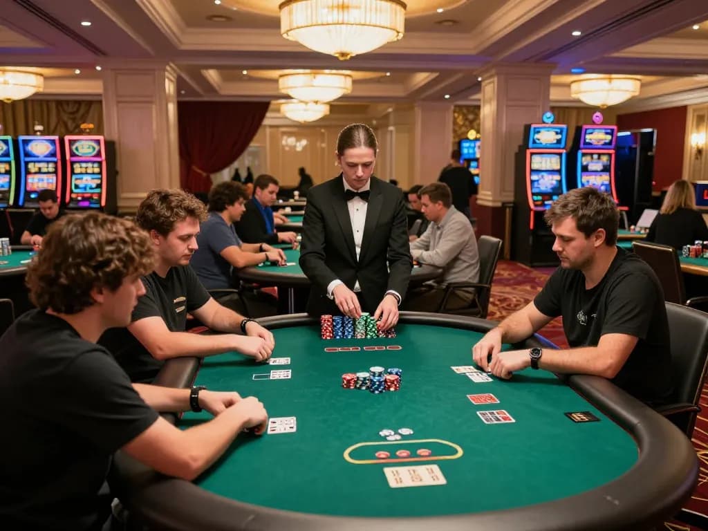 Maxpoker88 poker tournament scene showcasing intense gameplay and luxury casino atmosphere