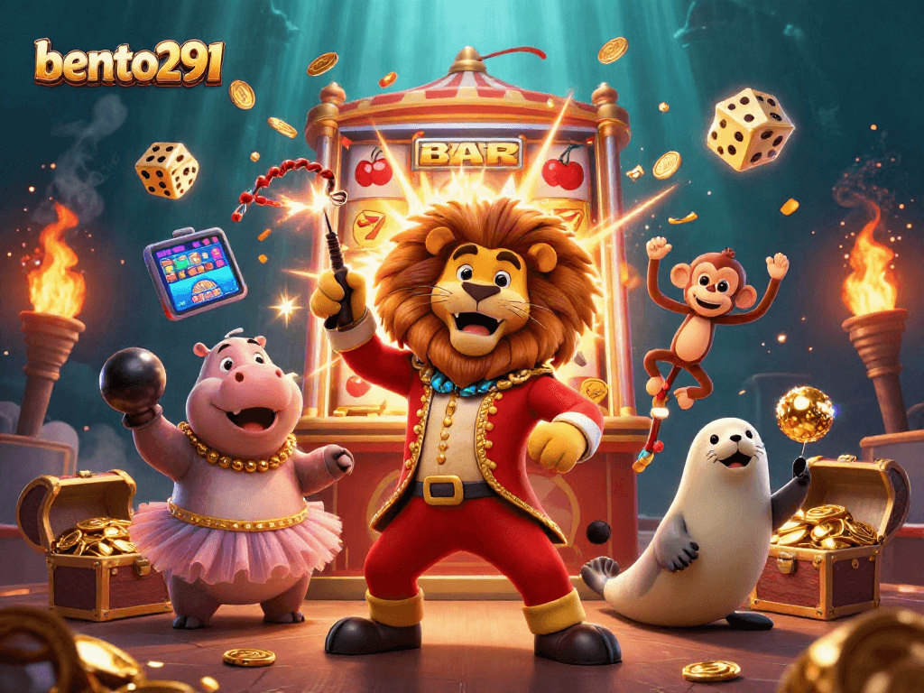 Experience the thrilling world of casino games with bento291 through this vibrant 3D illustration.