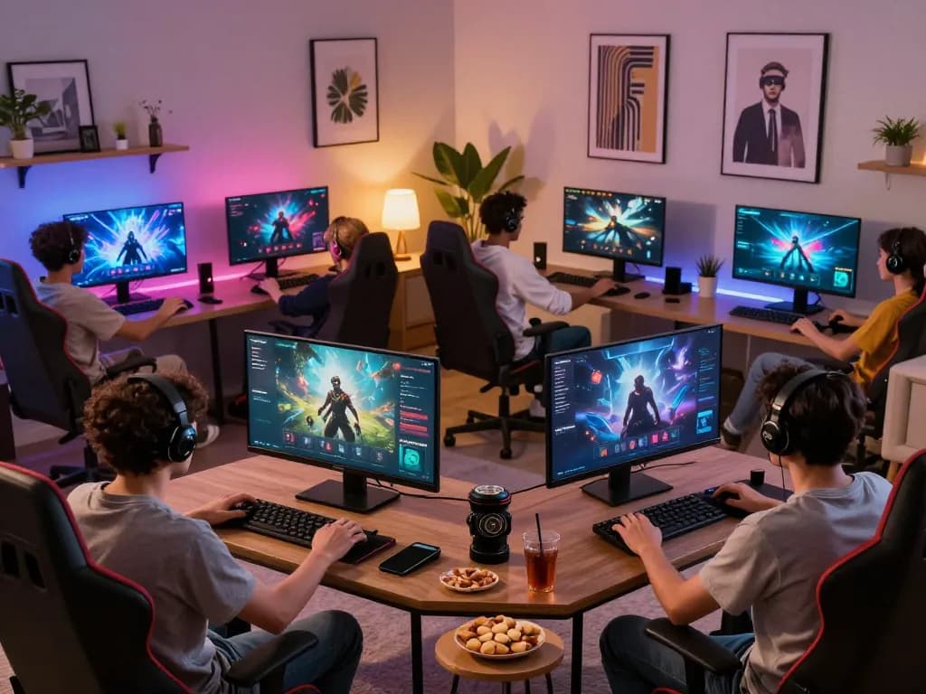 Sunwin online gaming platform with players enjoying immersive gameplay in a cozy atmosphere.