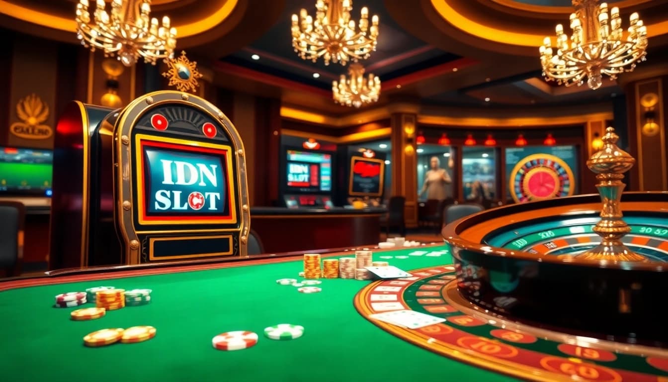 Experience the thrill of idn slot with vibrant casino elements and engaging visuals.