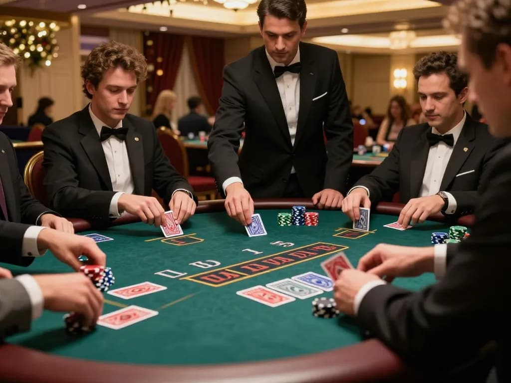 Engaging gameplay at Go 88 blackjack table with professional dealer and focused players