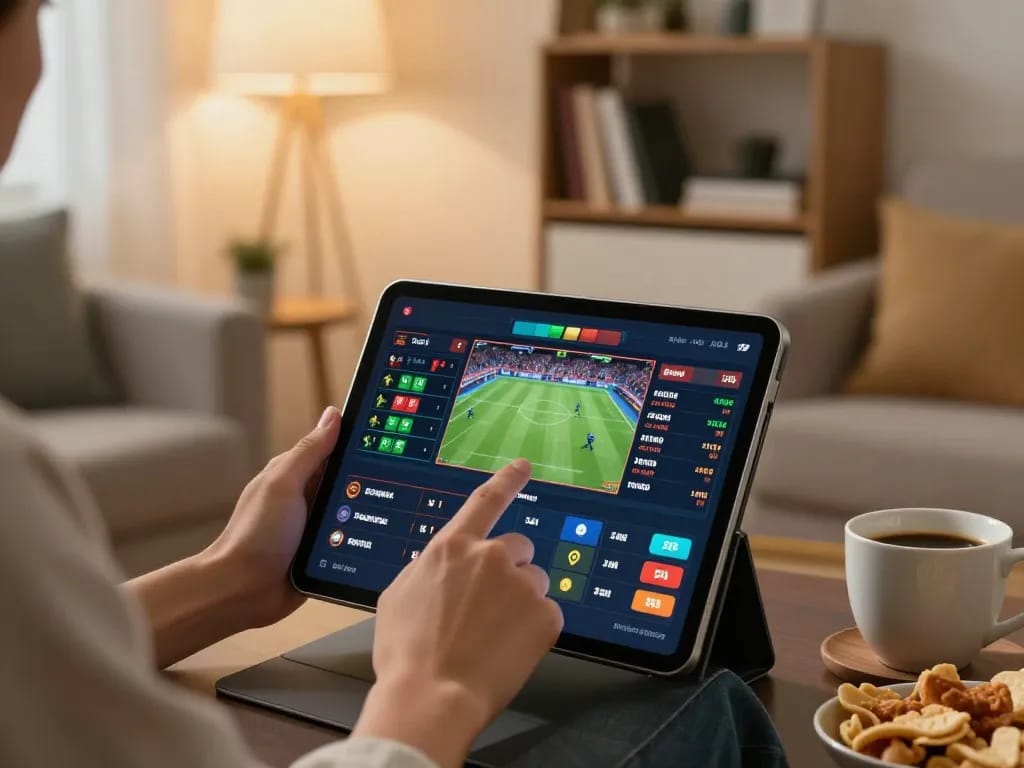 Placing bets on F8BET app while enjoying a cozy sports betting experience.
