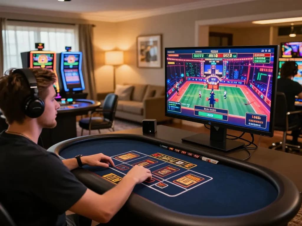 HB88 player enjoying a live dealer game on a tablet, showcasing engaging online gambling experience