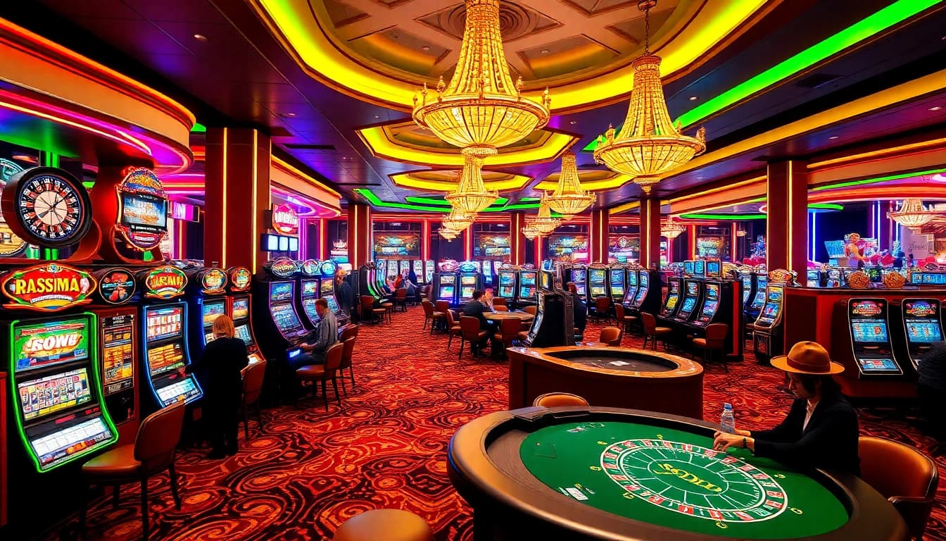 Experience gaming excitement at SODO CASINO with vibrant slot machines and lively players.