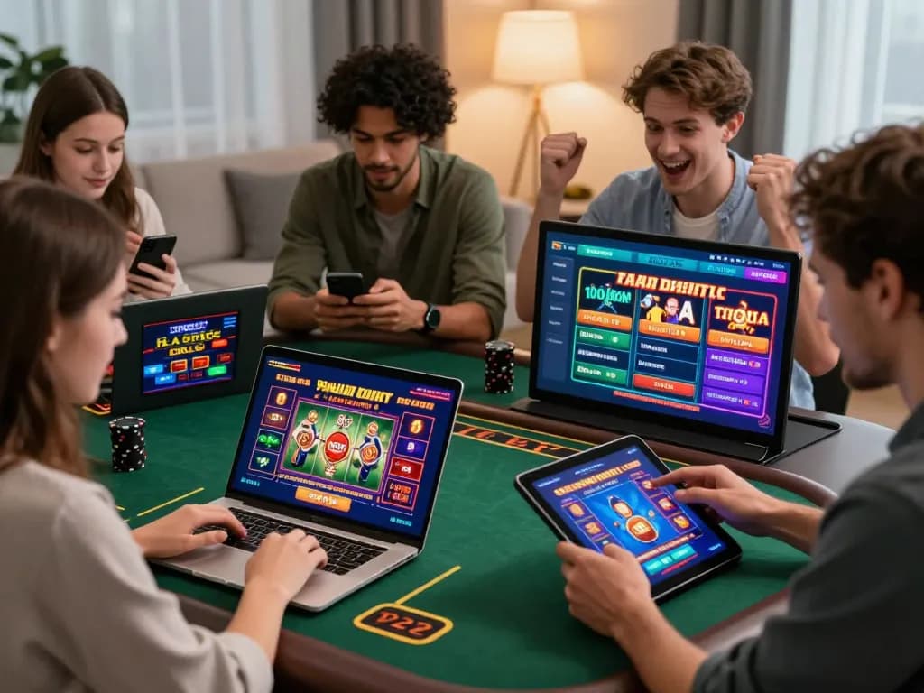 Engaged players enjoying their gaming experience on the 88aa đối tác platform, showcasing a vibrant online gambling atmosphere.