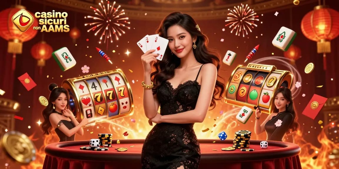 Vivi l'emozione nei casino sicuri non AAMS con rulli di slot vibranti e un dealer elegante.