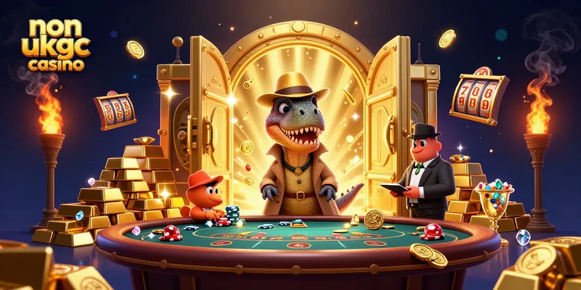 Experience the thrill of a non ukgc casino with cartoon characters in a vibrant blackjack scene