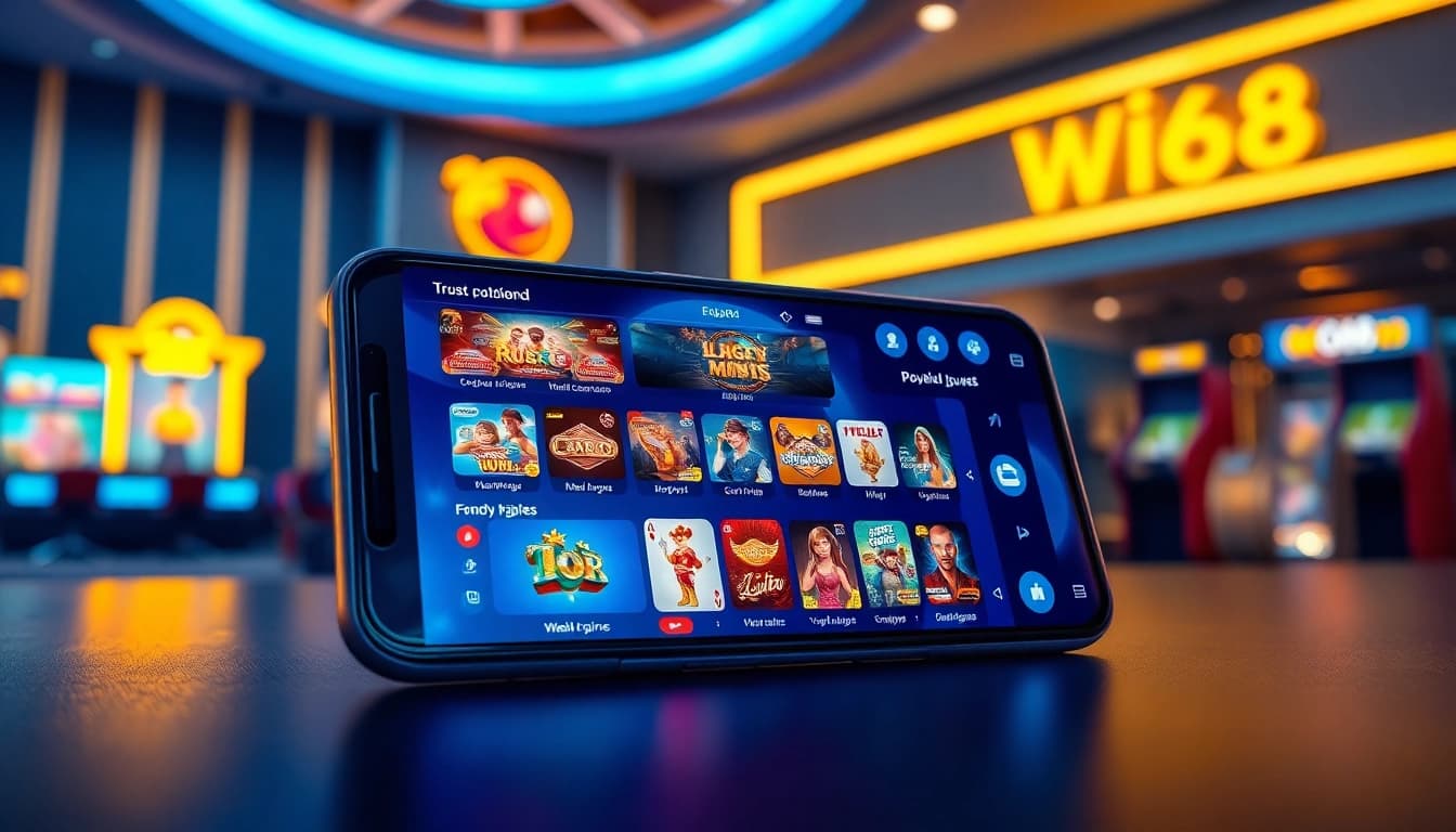 Tải GO88 - vibrant gaming interface on a smartphone showcasing popular games