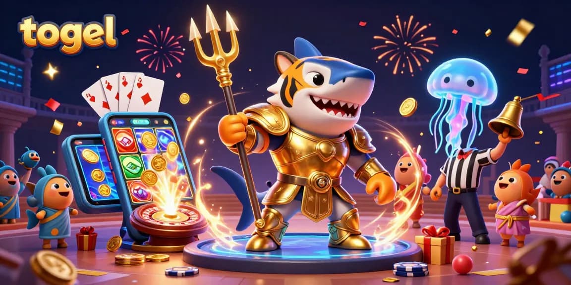 Engage in the thrilling world of togel with a vibrant underwater casino scene filled with excitement.