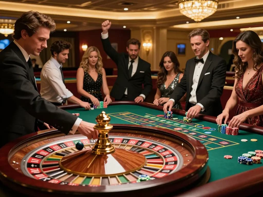 Players enjoying the excitement at 888newcasino's roulette table, capturing winning moments.