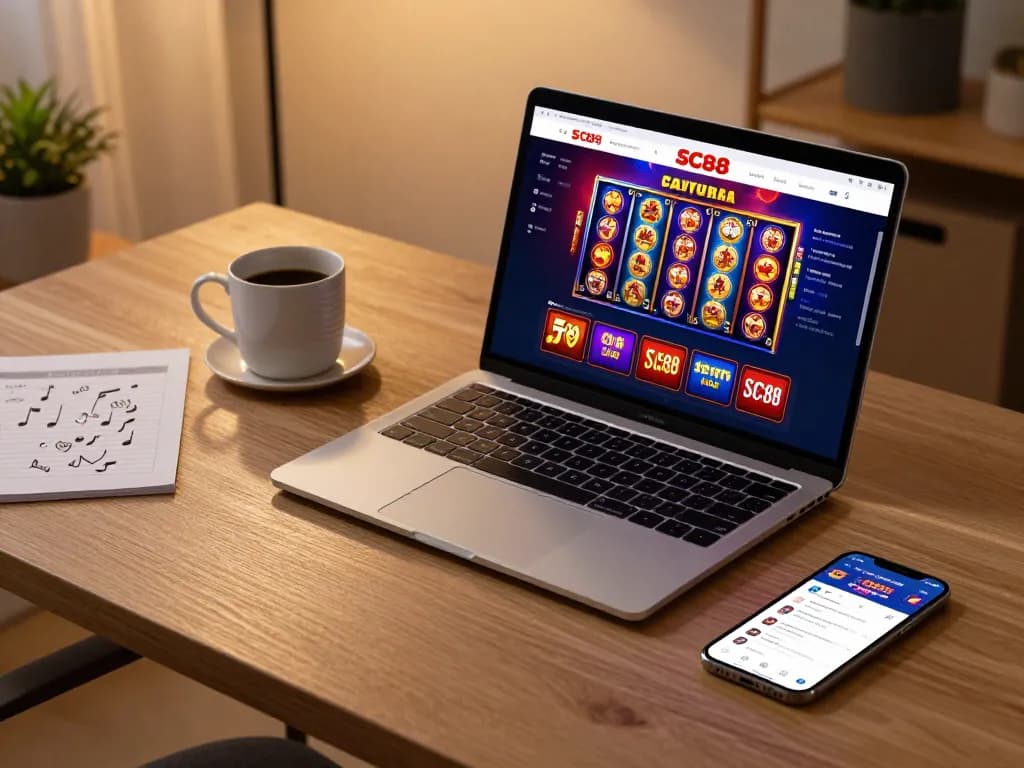 Playing online casino games on SC88 platform, showcasing vibrant graphics and strategic gameplay elements.