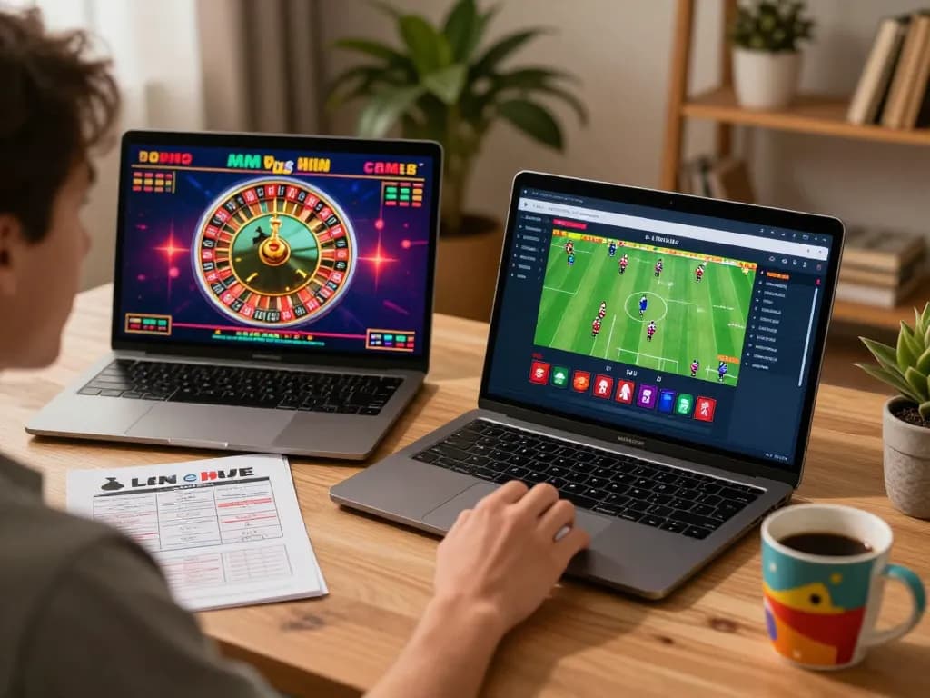 Engaging player deeply focused on MM 88 live casino gaming from home, with strategic betting notes visible.