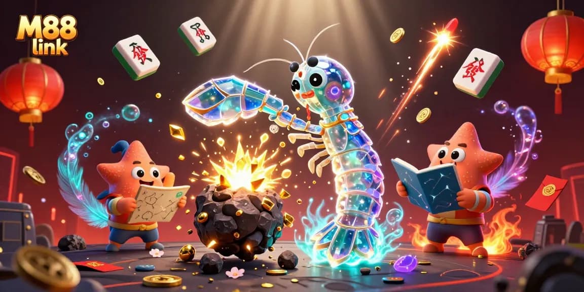 Experience M88 link with vibrant scenes of dynamic gambling action and captivating visuals.