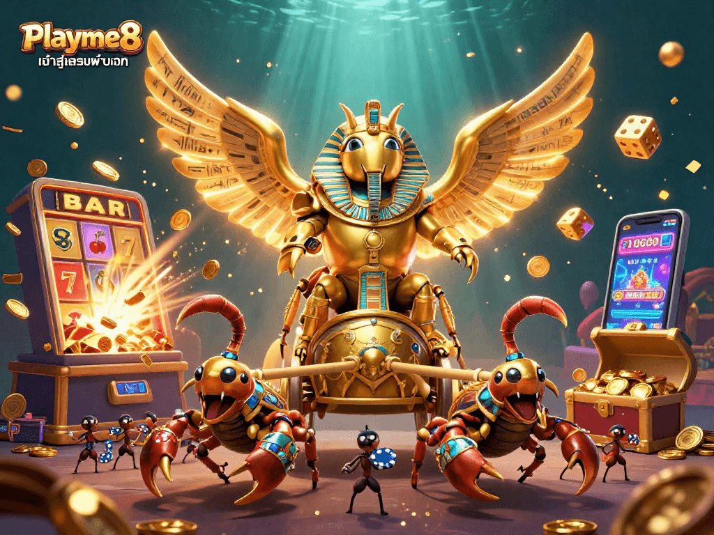 เล่น Playme8 เข้าสู่ระบบผ่านเว็บ กับภาพการ์ตูน 3D คาสิโนและแจ็คพอตที่น่าตื่นเต้น