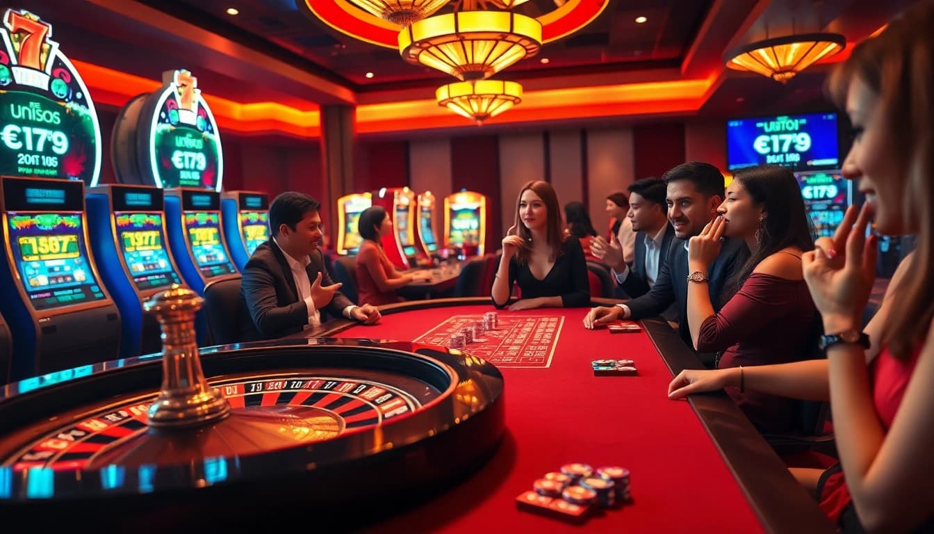Experience the excitement of RTP Slot Live with players enjoying real-time gambling at a luxury casino.