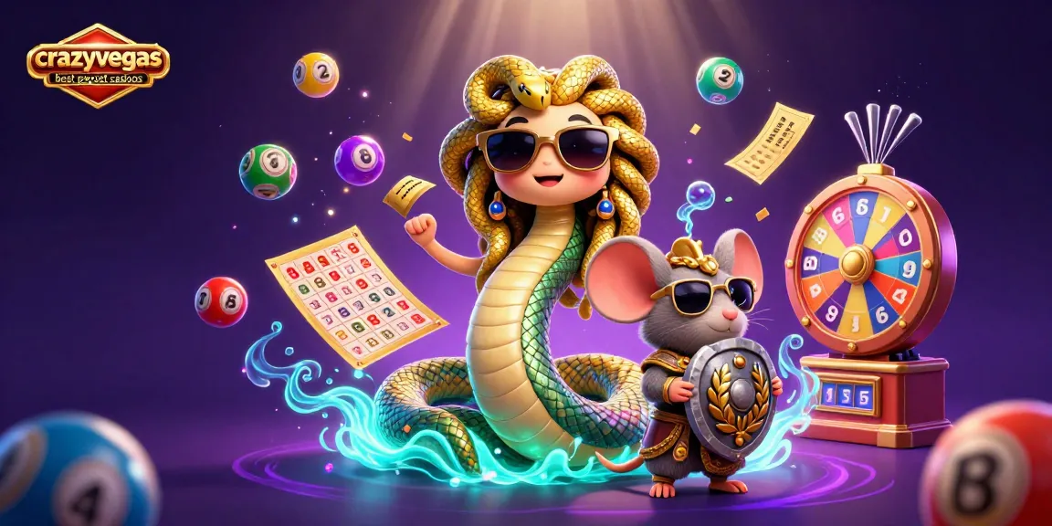 Experience the excitement at crazyvegas best payout casinos with vibrant gaming energy from Medusa and fun lottery elements.