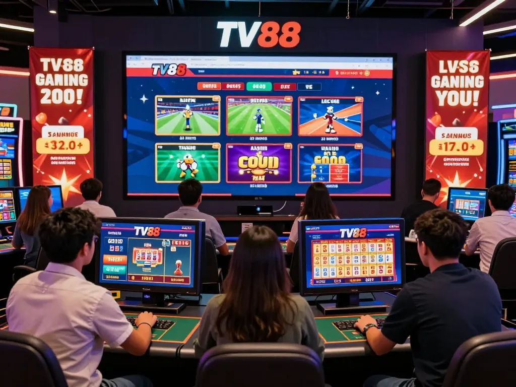 Engaging TV88 gaming platform showcasing diverse players enjoying various betting options and bonuses.