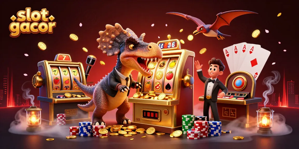 Menangkan jackpot di slot gacor dengan bintang dinosaurus dan manajer kasino yang panik.