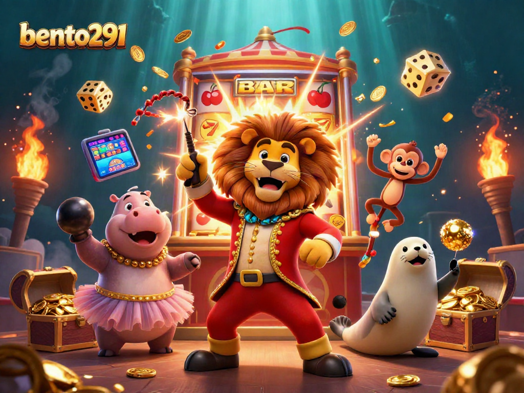 Experience the thrilling world of casino games with bento291 through this vibrant 3D illustration.