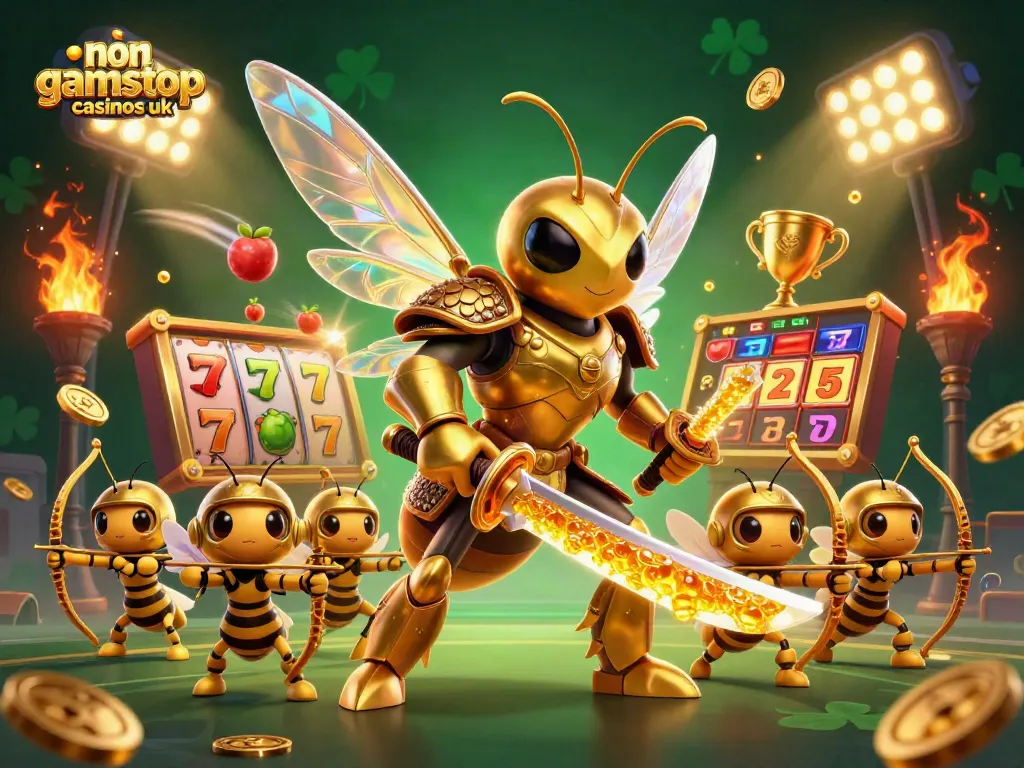 Experience the excitement of non gamstop casinos uk with this vibrant 3D casino illustration showcasing action-packed gaming elements.