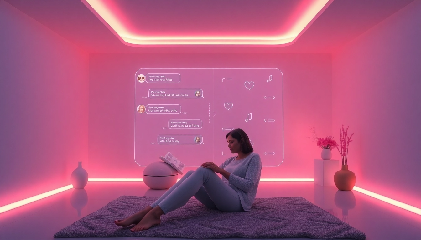 AI slut representation in a cozy digital space showcasing interaction and intimacy.