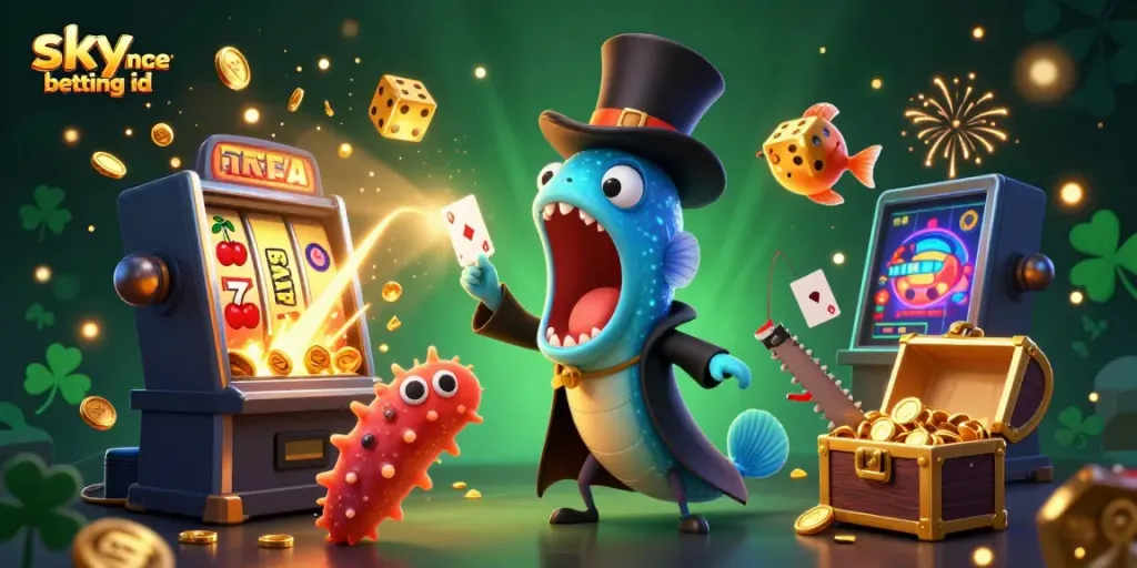 Experience thrilling gameplay with sky exchange betting id, featuring an eel magician and vibrant casino elements.