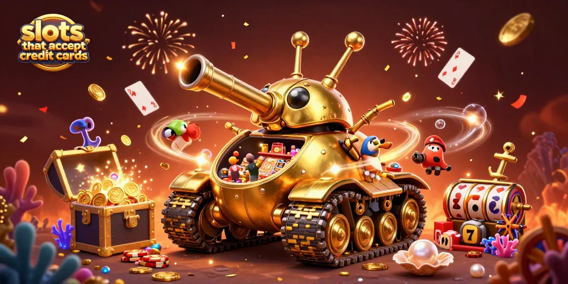 Experience thrilling gameplay with slots that accept credit cards, featuring vibrant casino elements.