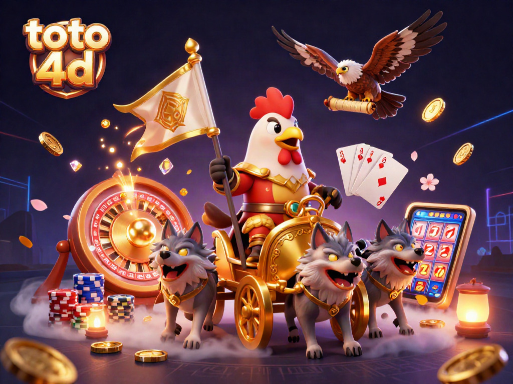 Engage in thrilling toto 4d lottery experiences amidst dynamic casino elements and vibrant visuals.