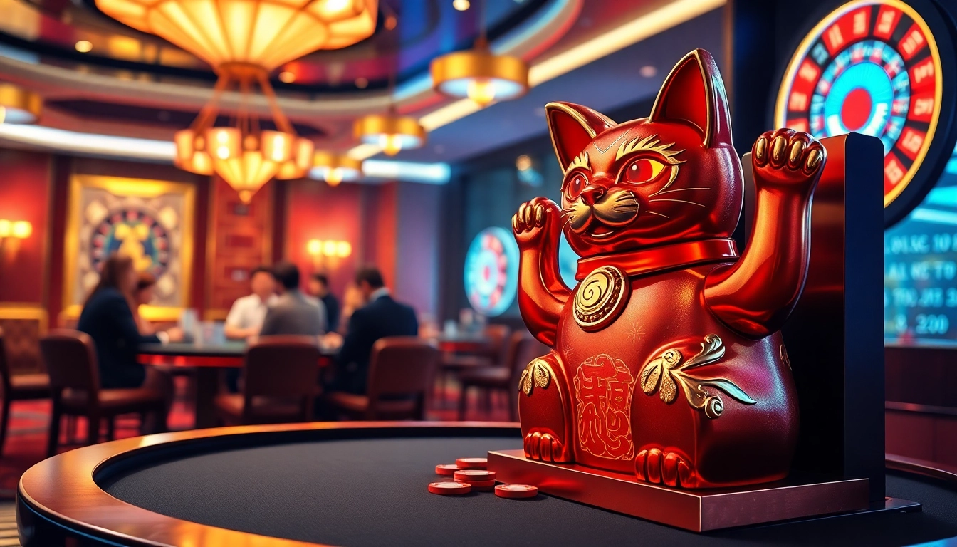 Spinning the slot demo lucky neko with vibrant colors and a jackpot theme in an exciting casino.