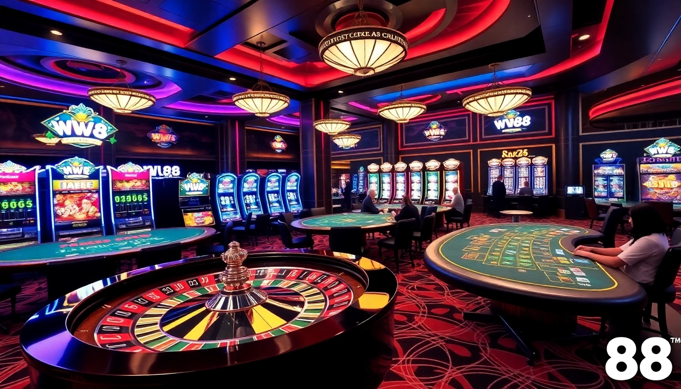 Experience the excitement of WW88 at a luxurious casino with roulette and poker.