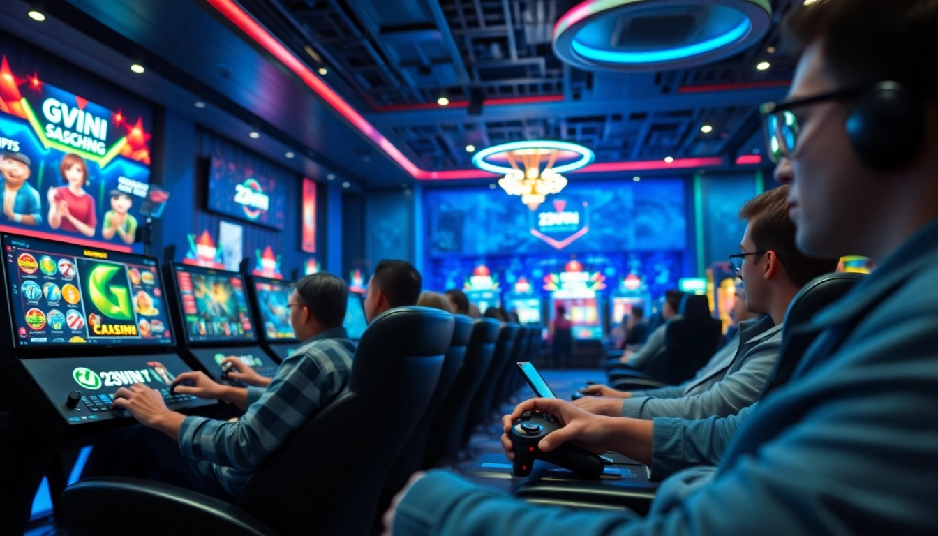 Engaging players enjoying diverse games on 23win online platform, showcasing an exciting gaming atmosphere.