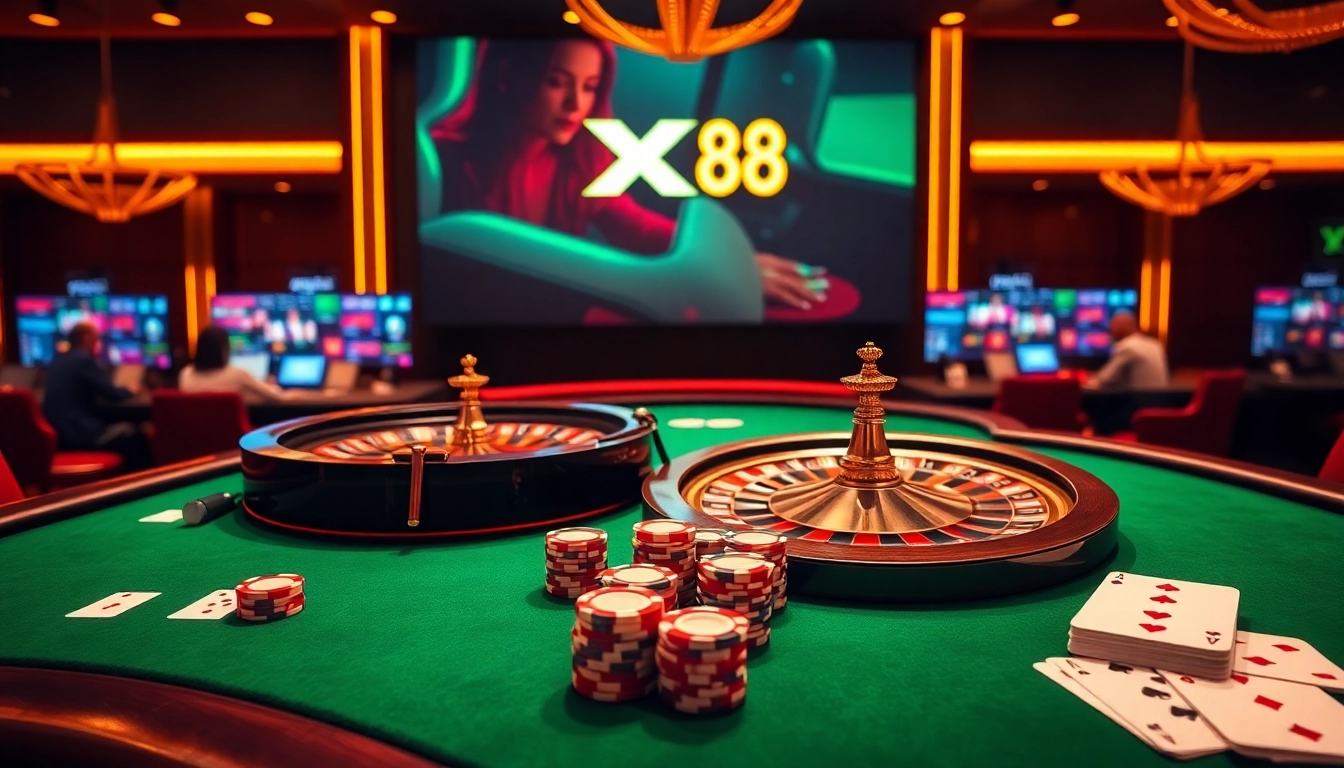 Experience the thrill of gambling at XX 88, featuring vibrant casino tables and exciting betting action.
