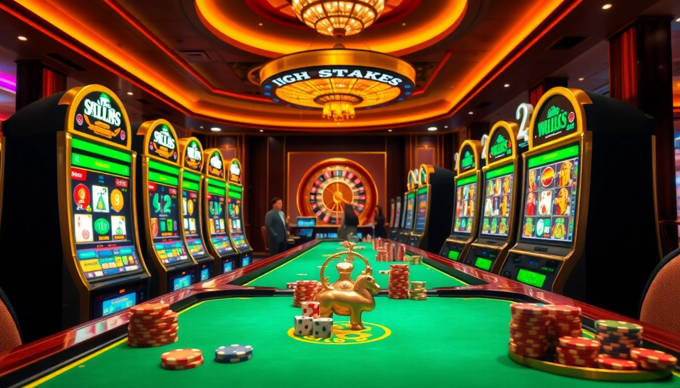 Exciting IDN Slot experience with colorful slot machines and vibrant gaming tables.